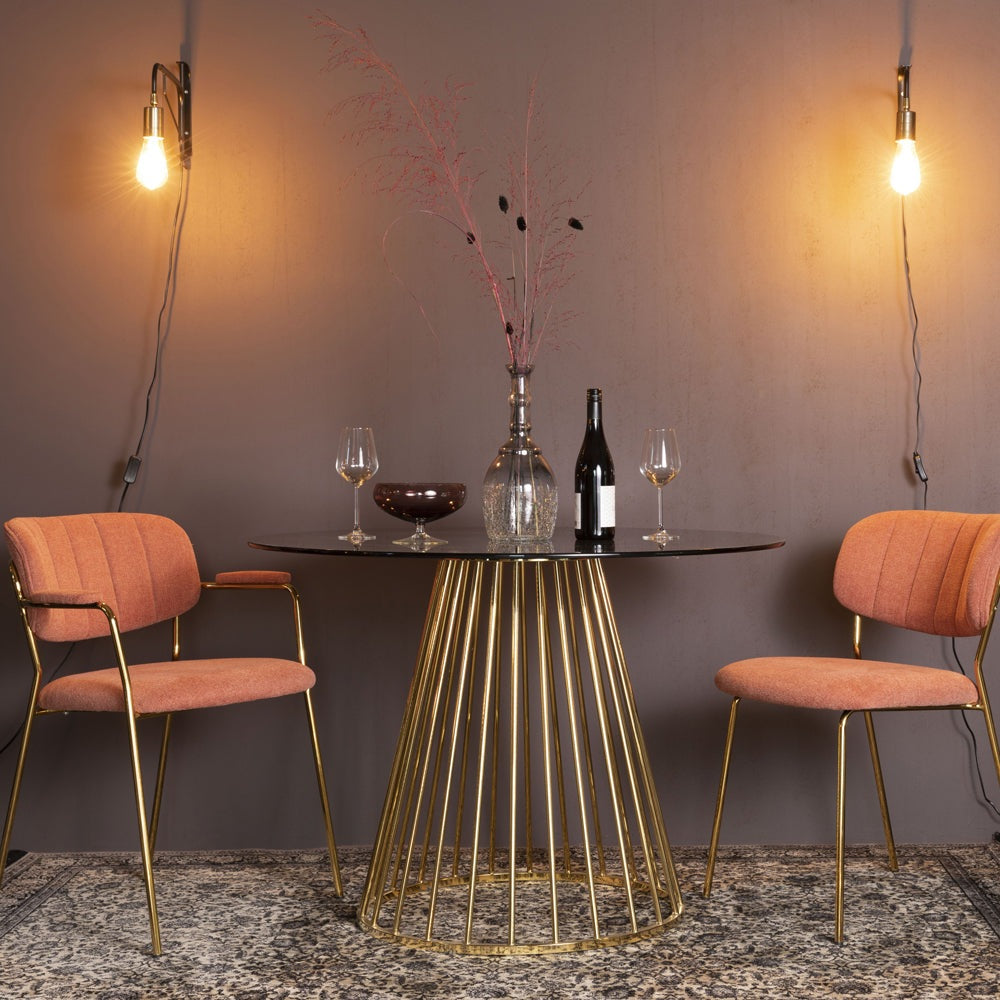 Product photograph of Olivia S Nordic Living Collection - Fokus Dining Table In Gold from Olivia's.