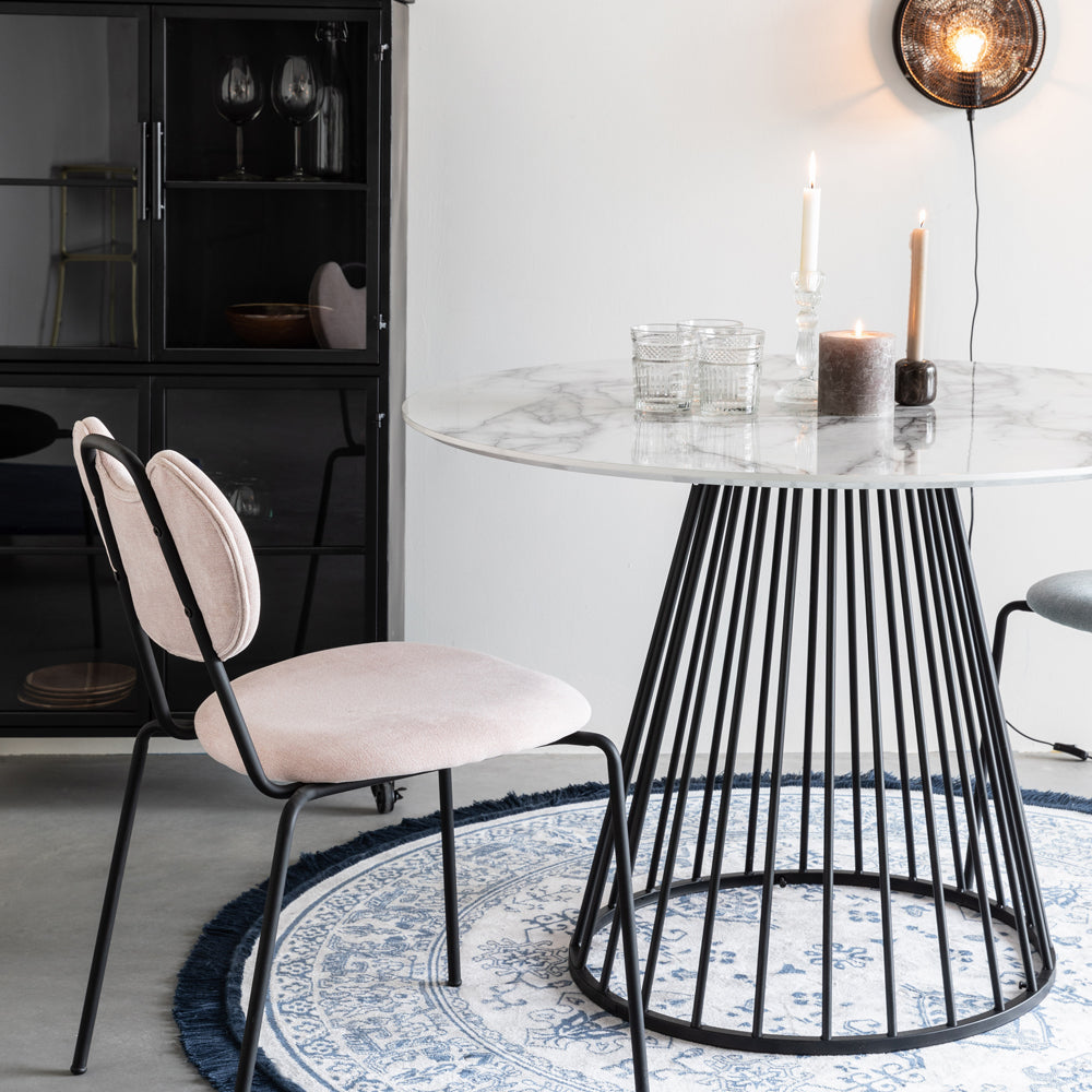 Product photograph of Olivia S Nordic Living Collection Fokus Round Dining Table In Black from Olivia's.