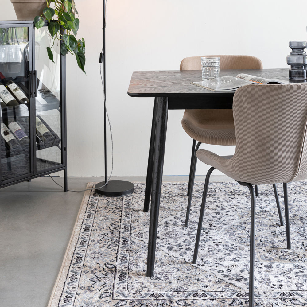 Product photograph of Olivia S Nordic Living Collection Floris Rectangle Dining Table In Black Large from Olivia's.