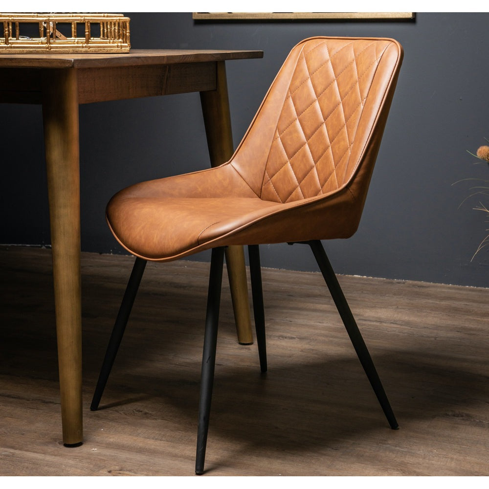 Product photograph of Hill Interiors Oslo Dining Chair In Tan from Olivia's.