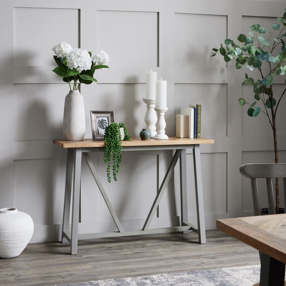 Product photograph of Hill Interiors Nordic Collection Console Table In Grey from Olivia's.