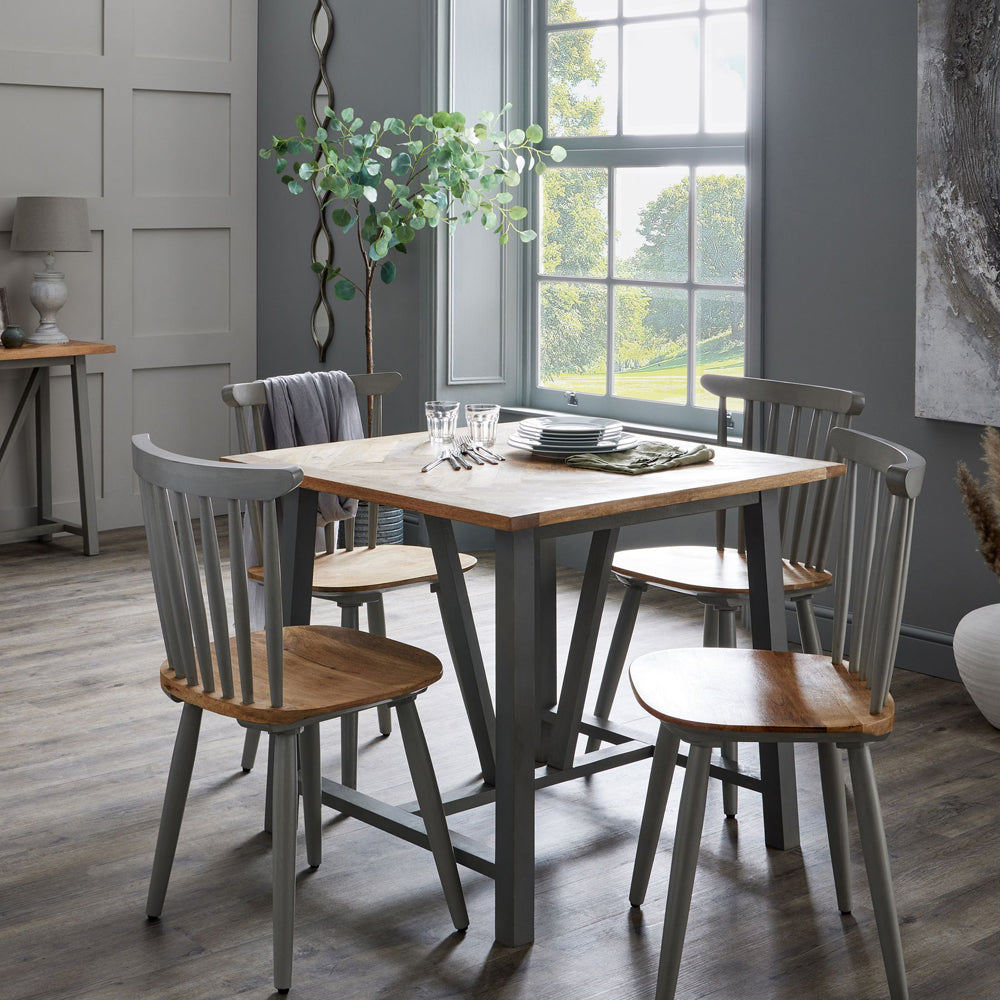 Product photograph of Hill Interiors Nordic Collection Square Dining Table In Grey from Olivia's.