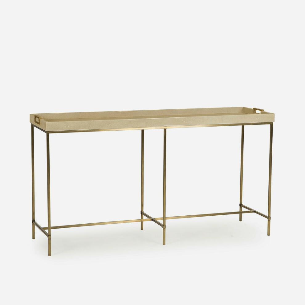 Product photograph of Andrew Martin Edith Console Table Latte Shagreen from Olivia's