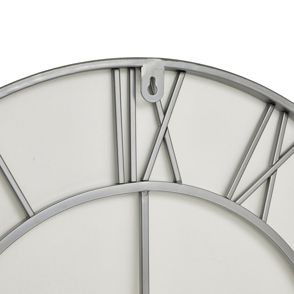 Product photograph of Hill Interiors Skeleton Wall Clock In Silver from Olivia's.