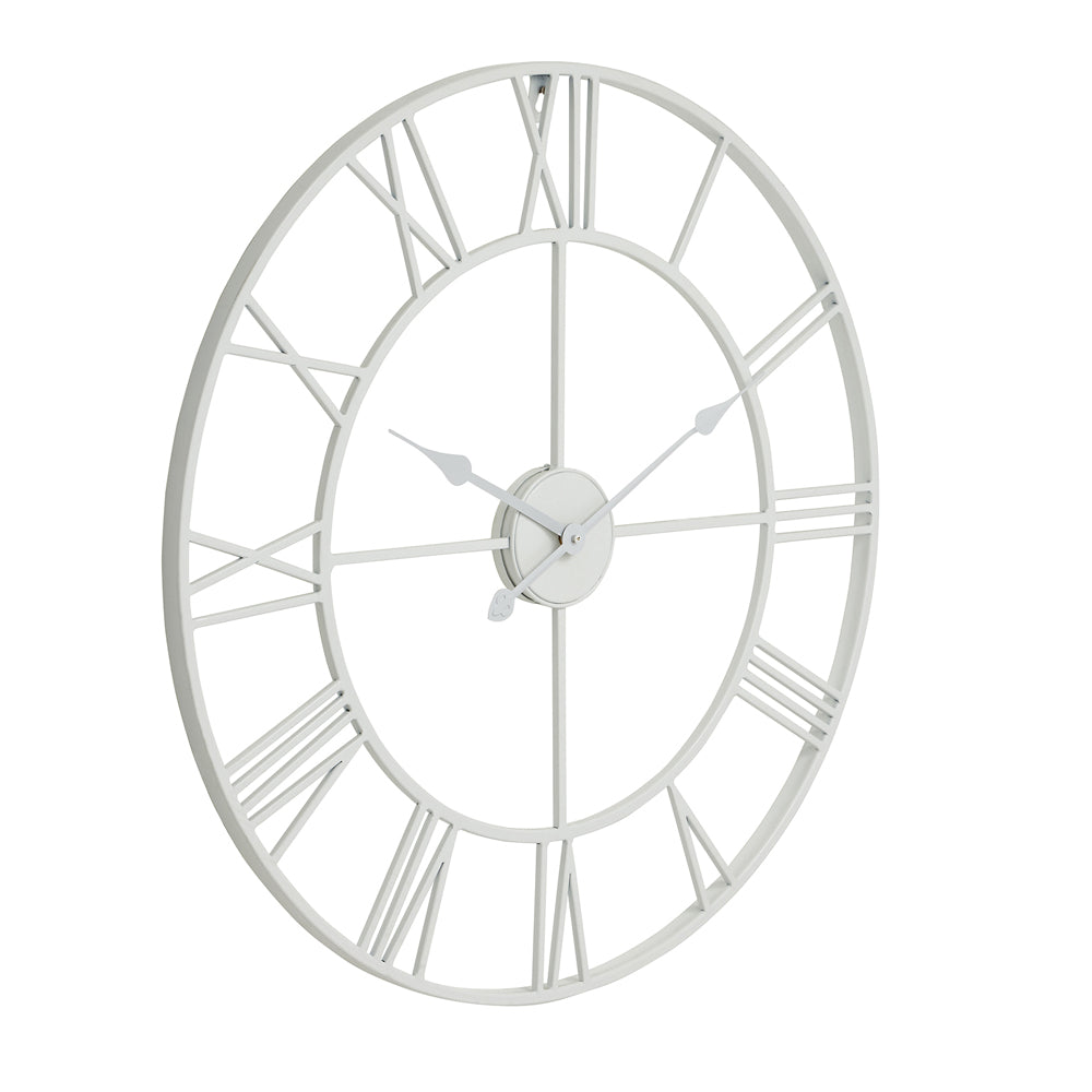 Product photograph of Hill Interiors Skeleton Wall Clock In White from Olivia's