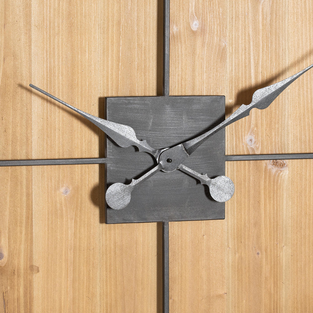 Product photograph of Hill Interiors Large Williston Square Wall Clock In Wood from Olivia's.