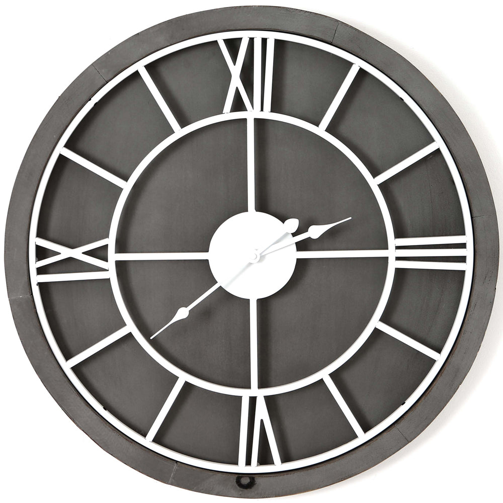 Hill Interiors Large Williston Wall Clock In Grey