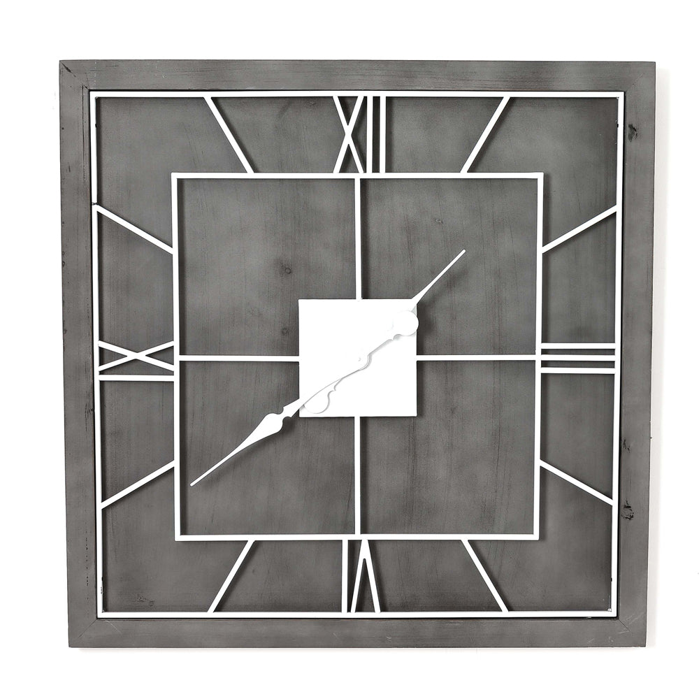 Hill Interiors Large Williston Square Wall Clock In Grey