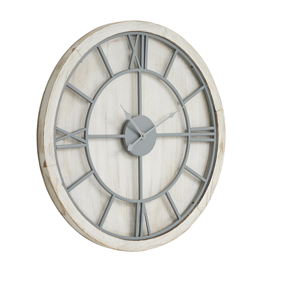 Product photograph of Hill Interiors Williston Wall Clock In White from Olivia's