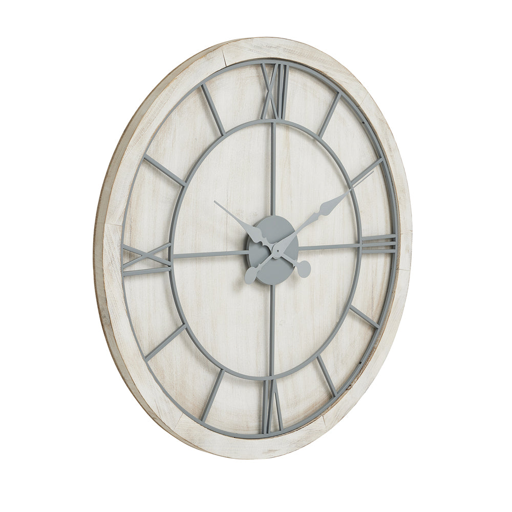 Product photograph of Hill Interiors Williston Large Wall Clock In White from Olivia's