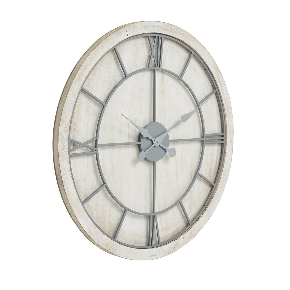 Hill Interiors Williston Large Wall Clock In White