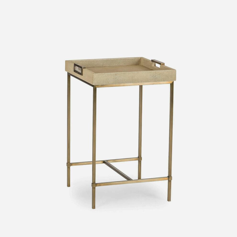 Product photograph of Andrew Martin Edith Small Side Table - Latte Shagreen from Olivia's