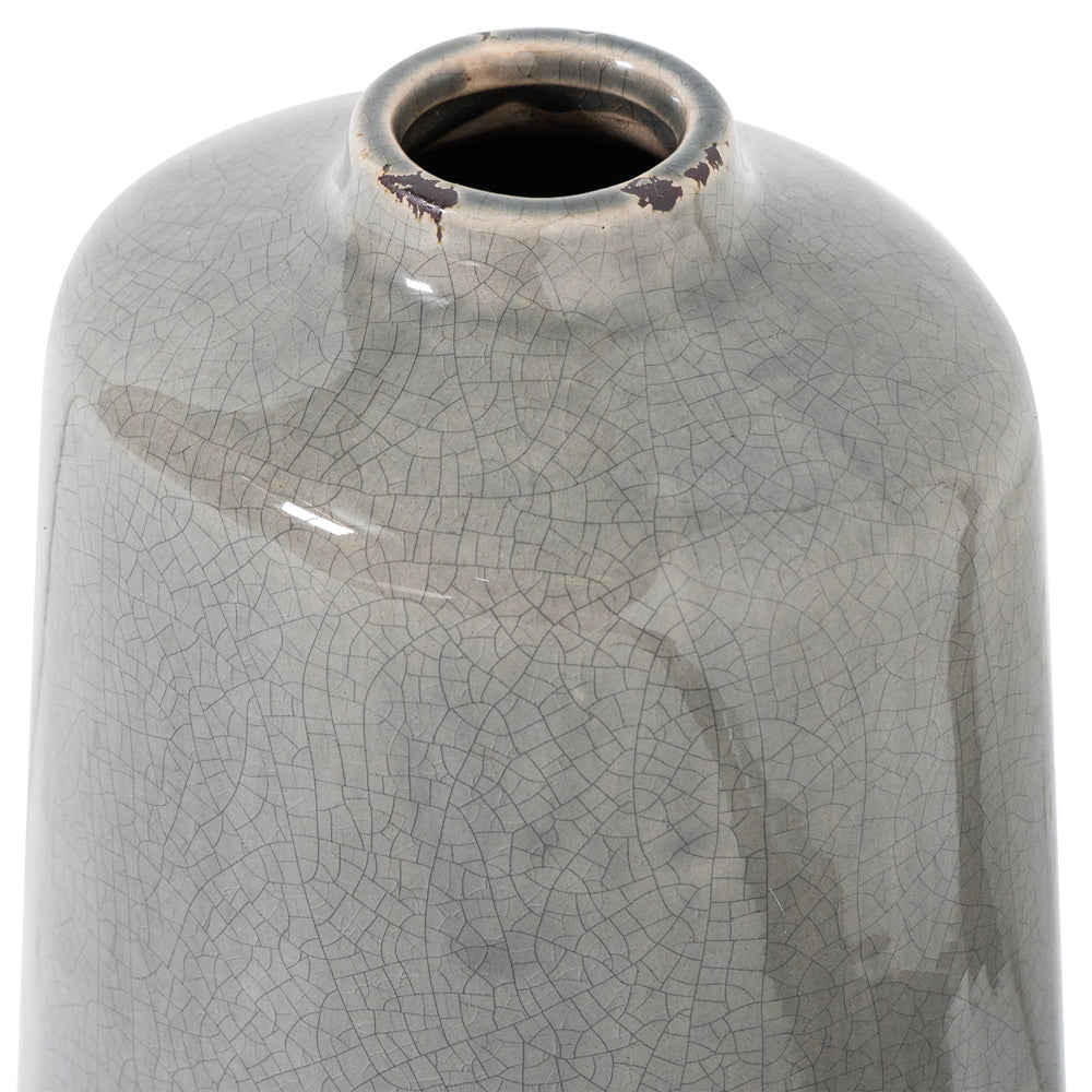 Product photograph of Hill Interiors Garda Glazed Liv Vase In Grey from Olivia's.