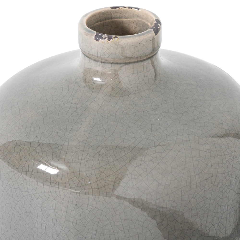 Product photograph of Hill Interiors Garda Glazed Eve Vase In Grey from Olivia's.