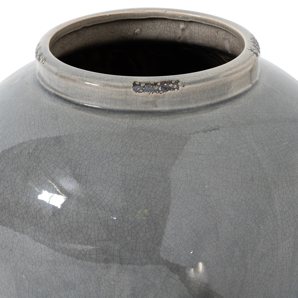 Product photograph of Hill Interiors Garda Glazed Juniper Vase In Grey from Olivia's.