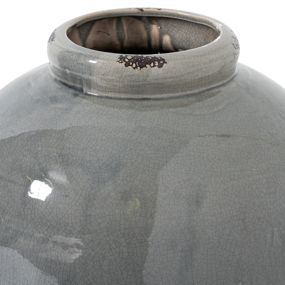 Product photograph of Hill Interiors Garda Glazed Tall Juniper Vase In Grey from Olivia's.