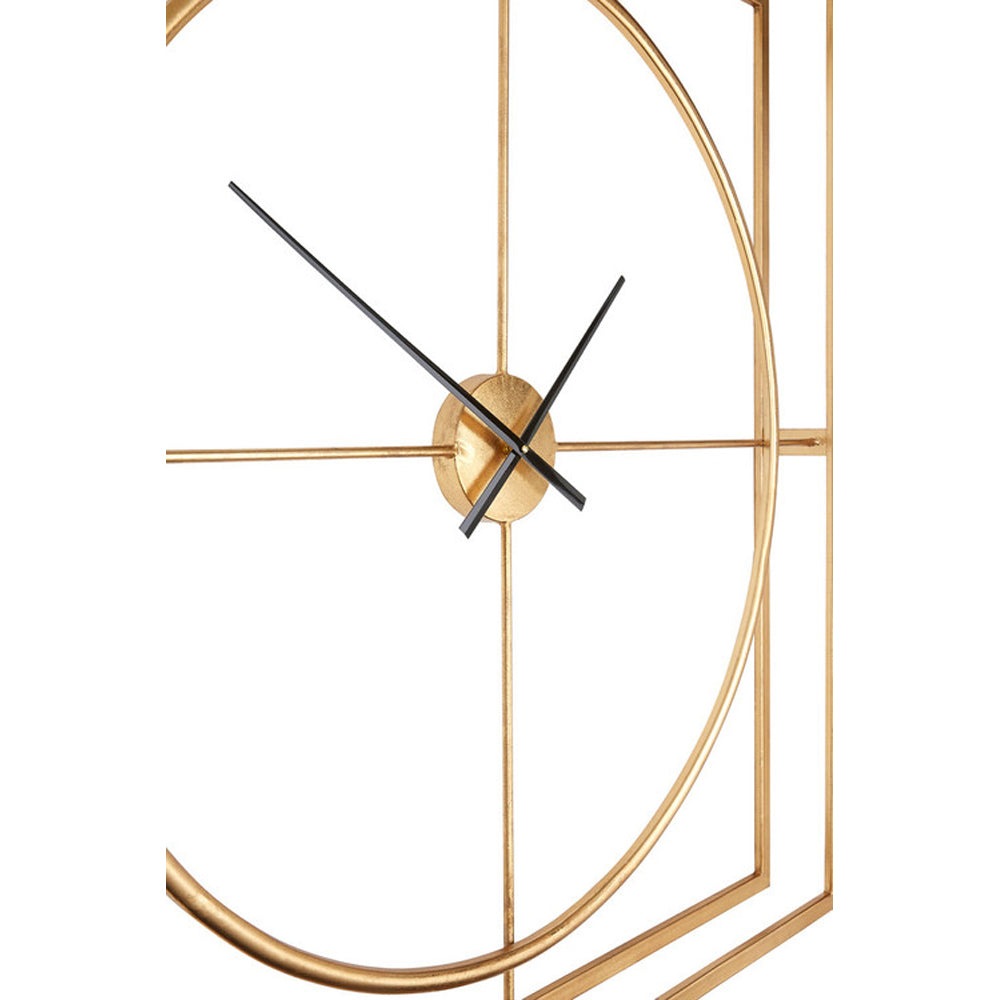 Product photograph of Olivia S Boutique Hotel Collection - Square Gold Metal Clock from Olivia's.