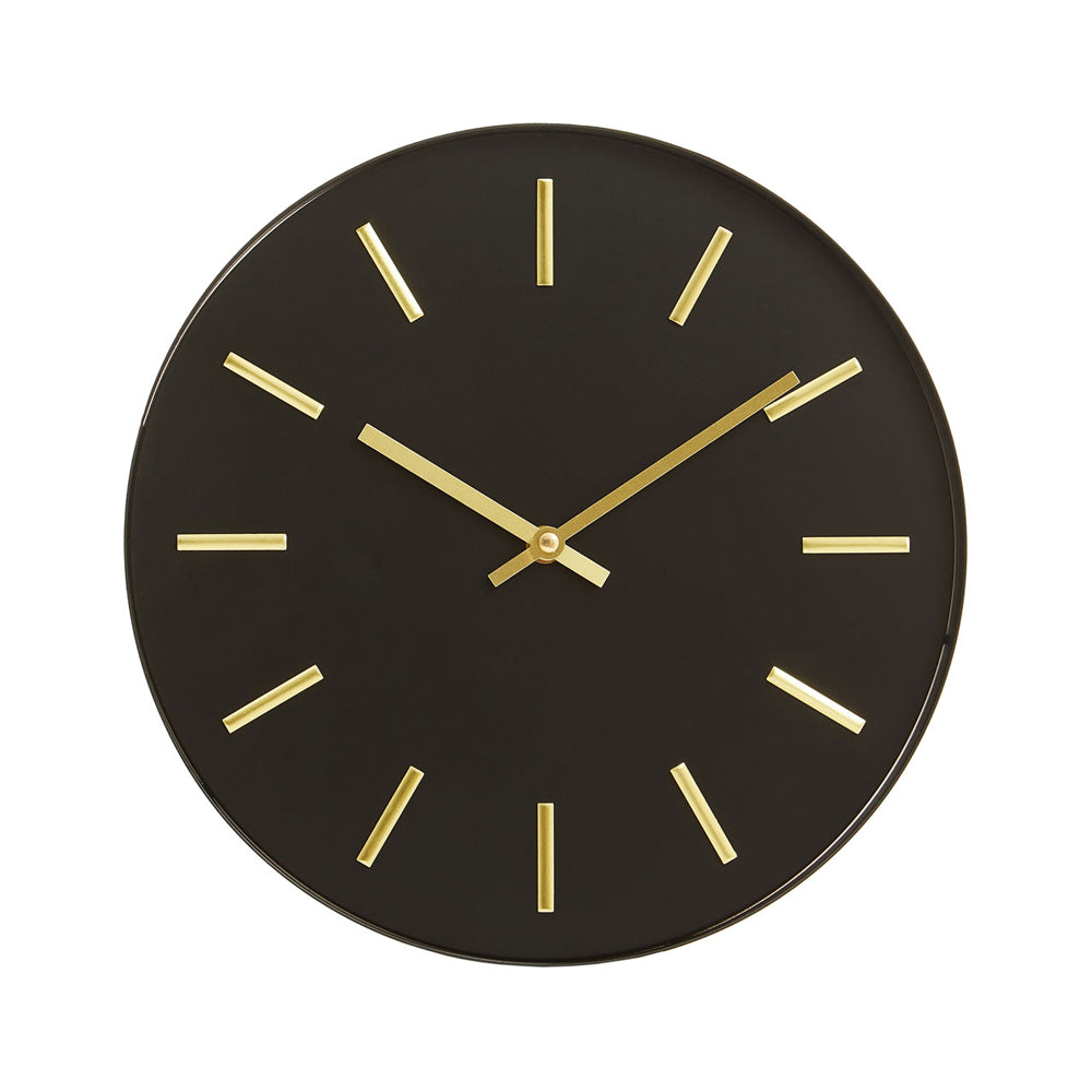 Olivias Soft Industrial Collection Vitas Metal Wall Clock In Black Gold