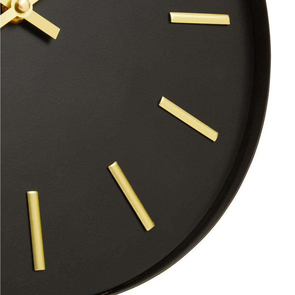 Product photograph of Olivia S Soft Industrial Collection - Vitas Metal Wall Clock In Black Gold from Olivia's.