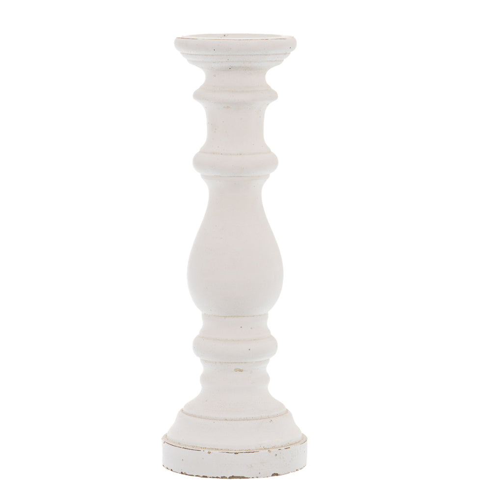 Product photograph of Hill Interiors Large Ceramic Column Large Candle Holder In Matt White from Olivia's