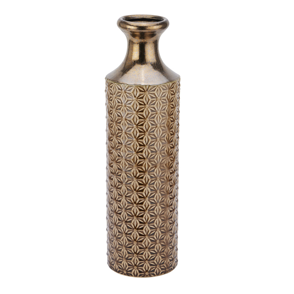 Product photograph of Hill Interiors Seville Collection Large Fluted Vase In Caramel from Olivia's