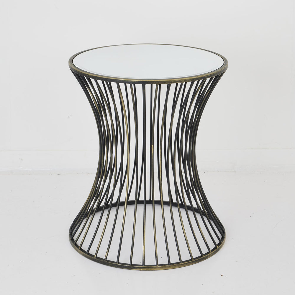 Product photograph of Hill Interiors Concaved Mirrored Side Table from Olivia's