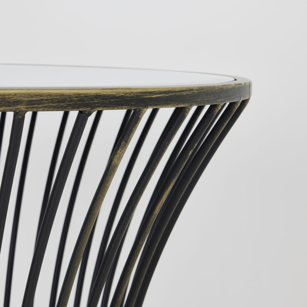 Product photograph of Hill Interiors Concaved Mirrored Side Table from Olivia's.