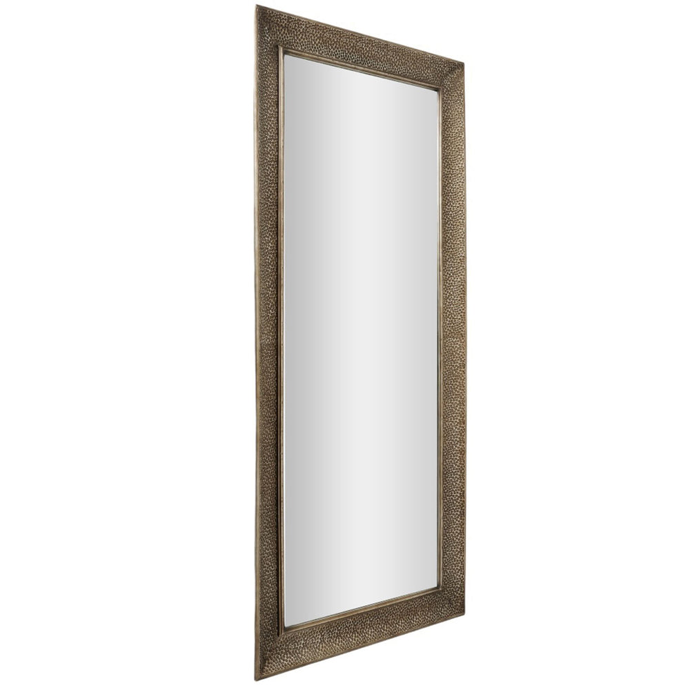 Hill Interiors Large Hammered Rectangular Wall Mirror In Silver