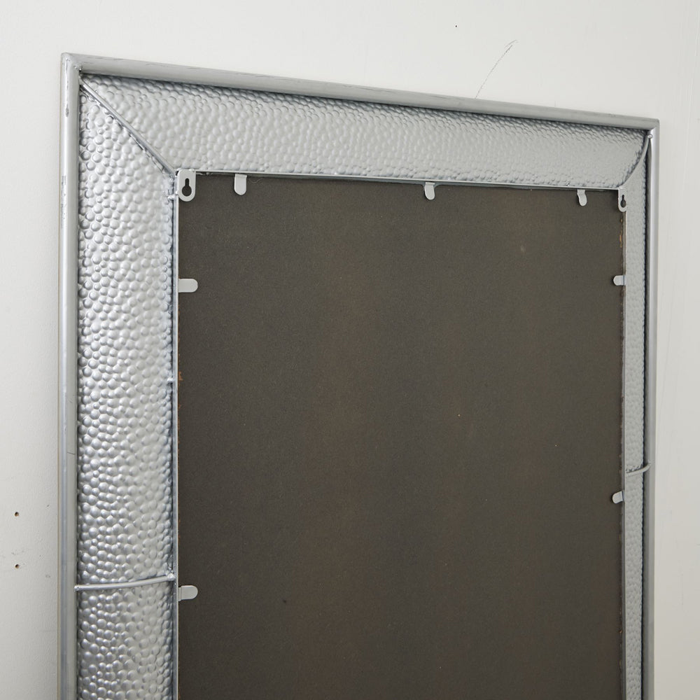 Product photograph of Hill Interiors Large Hammered Rectangular Wall Mirror In Silver from Olivia's.