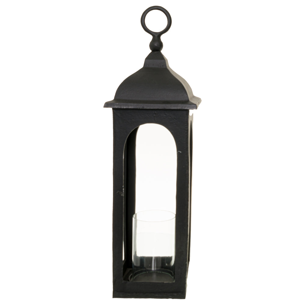 Product photograph of Hill Interiors Farrah Collection Cast Loop Top Lantern In Black from Olivia's