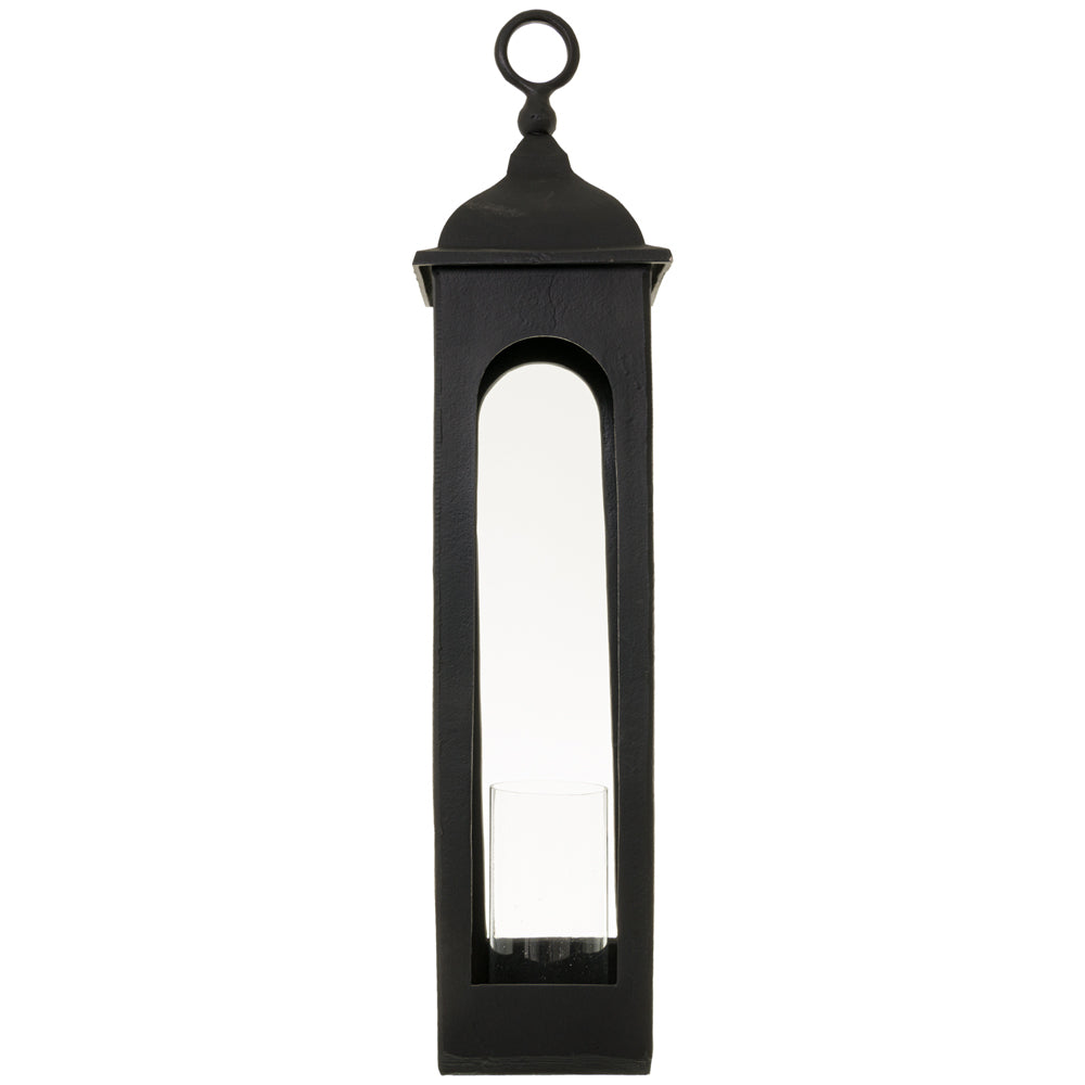 Hill Interiors Farrah Collection Cast Tall Loop Top Lantern In Black