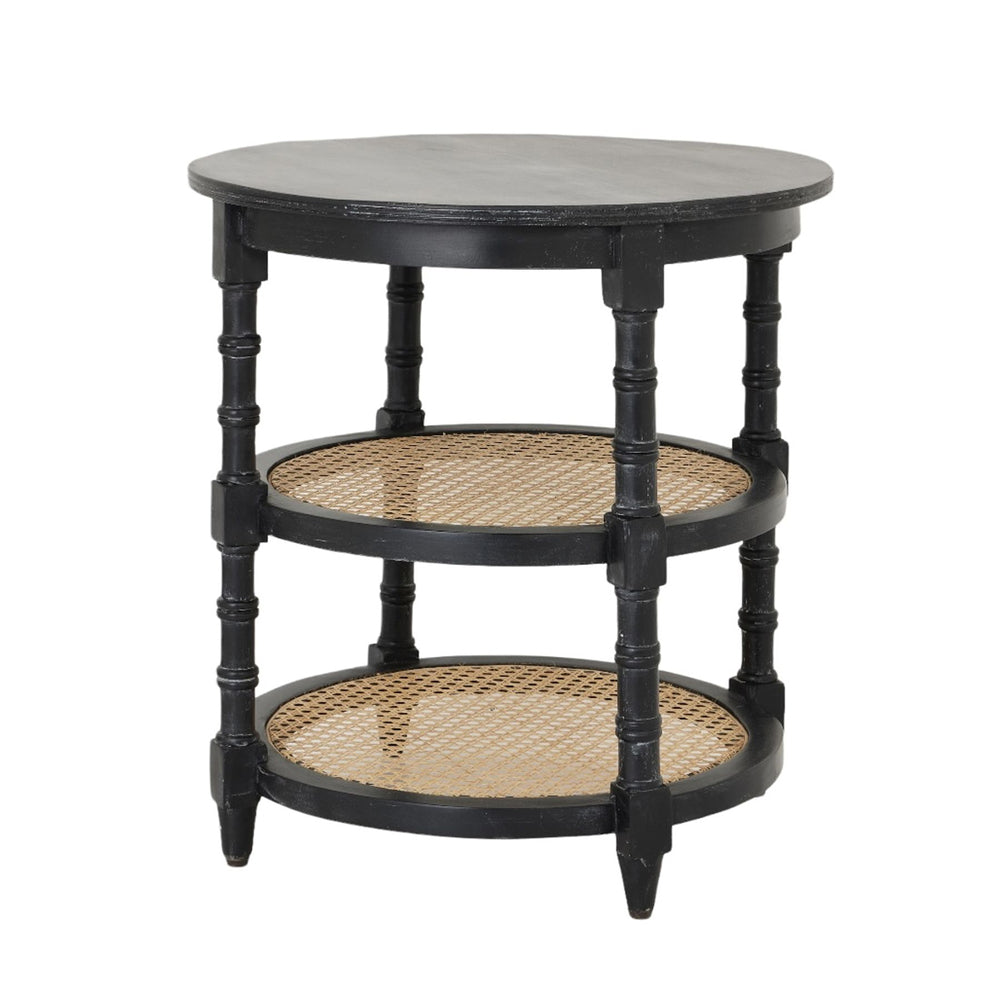 Product photograph of Hill Interiors Raffles Round Side Table In Black from Olivia's