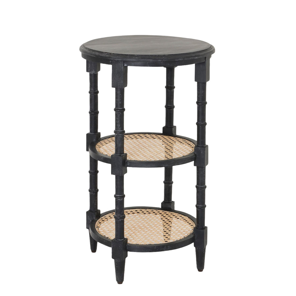 Product photograph of Hill Interiors Raffles Tall Round Side Table In Black from Olivia's