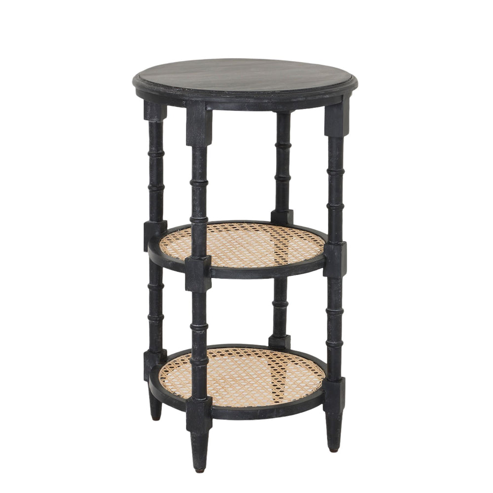 Hill Interiors Raffles Tall Round Side Table In Black