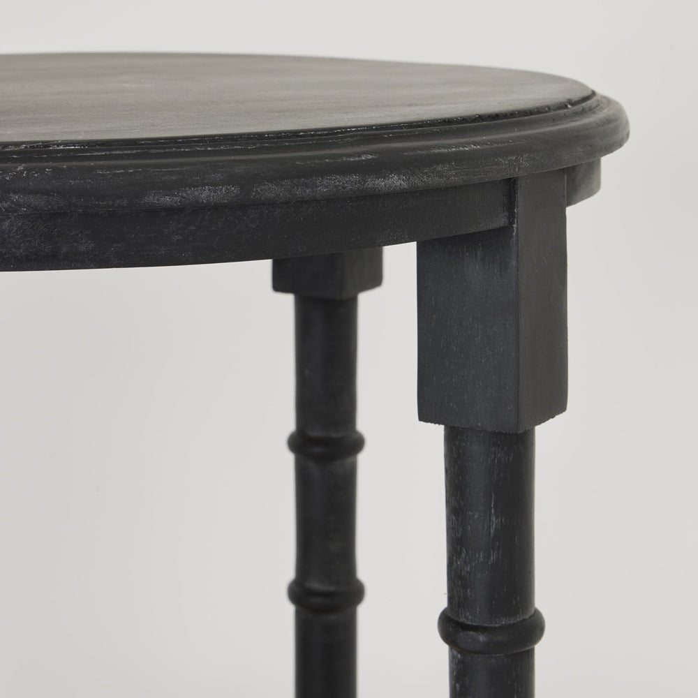 Product photograph of Hill Interiors Raffles Tall Round Side Table In Black from Olivia's.