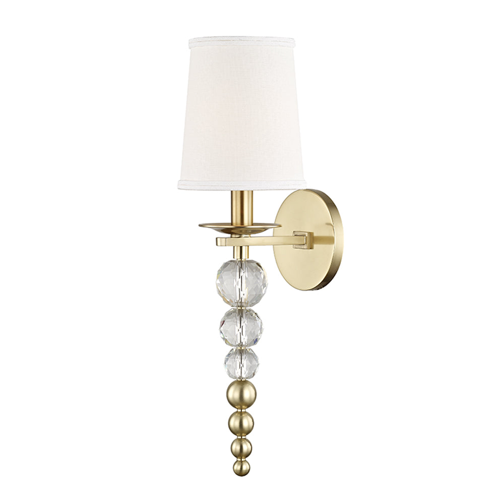 Hudson Valley Lighting Persis Brass Base And Off White Shade Wall Light