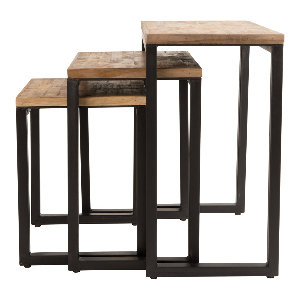 Product photograph of Olivia S Nordic Living Collection - Set Of 3 Suri Side Table Brown from Olivia's.