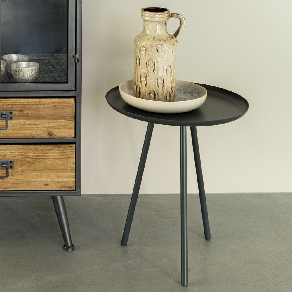 Product photograph of Olivia S Nordic Living Collection - Frann Side Table In Grey from Olivia's.