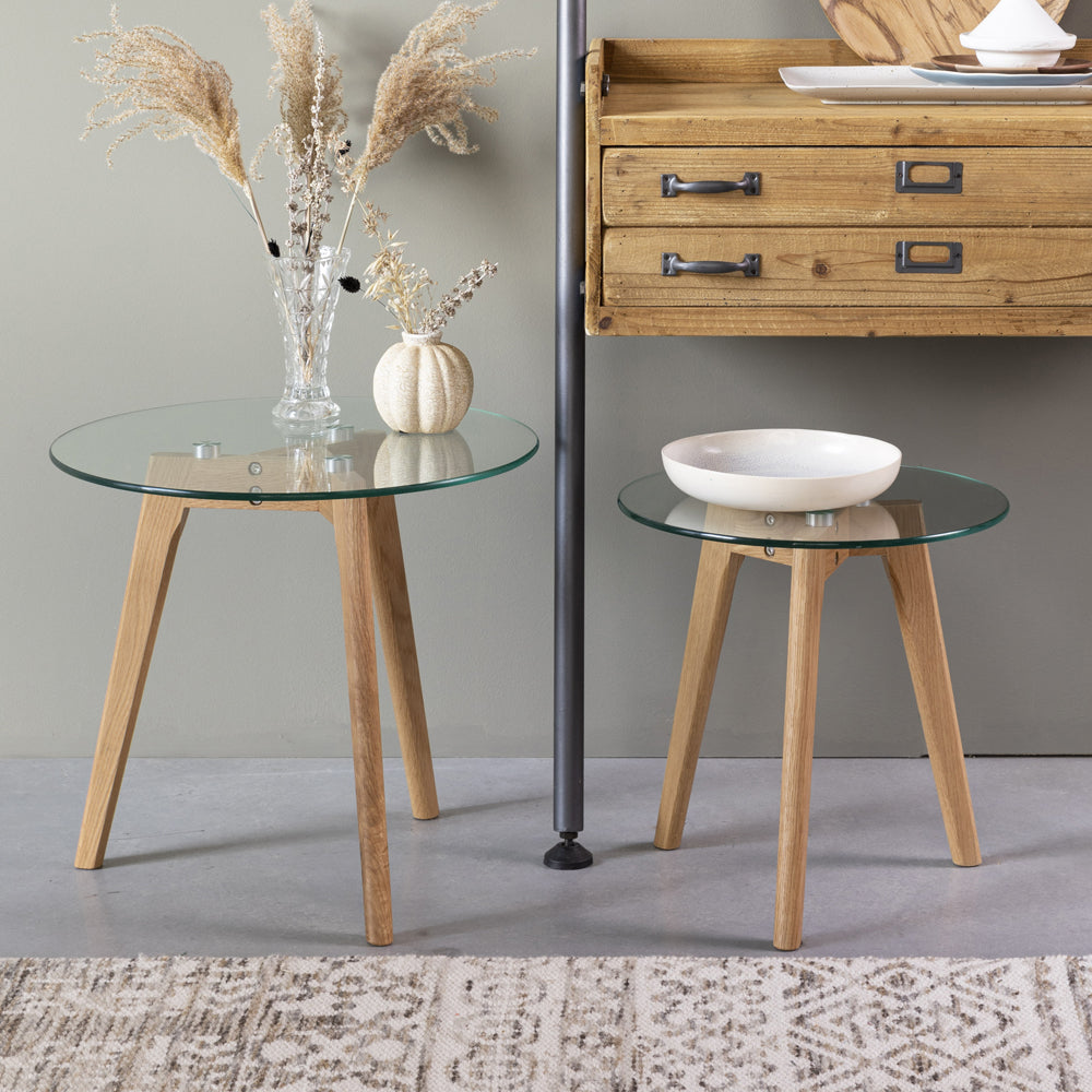Olivias Nordic Living Collection Blakely Side Table In Glass Oak