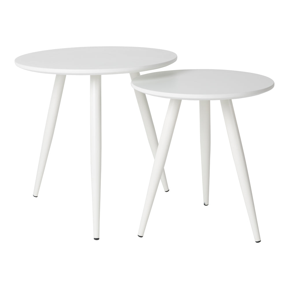 Product photograph of Olivia S Nordic Living Collection - Denby Set Of 2 Side Tables In White from Olivia's