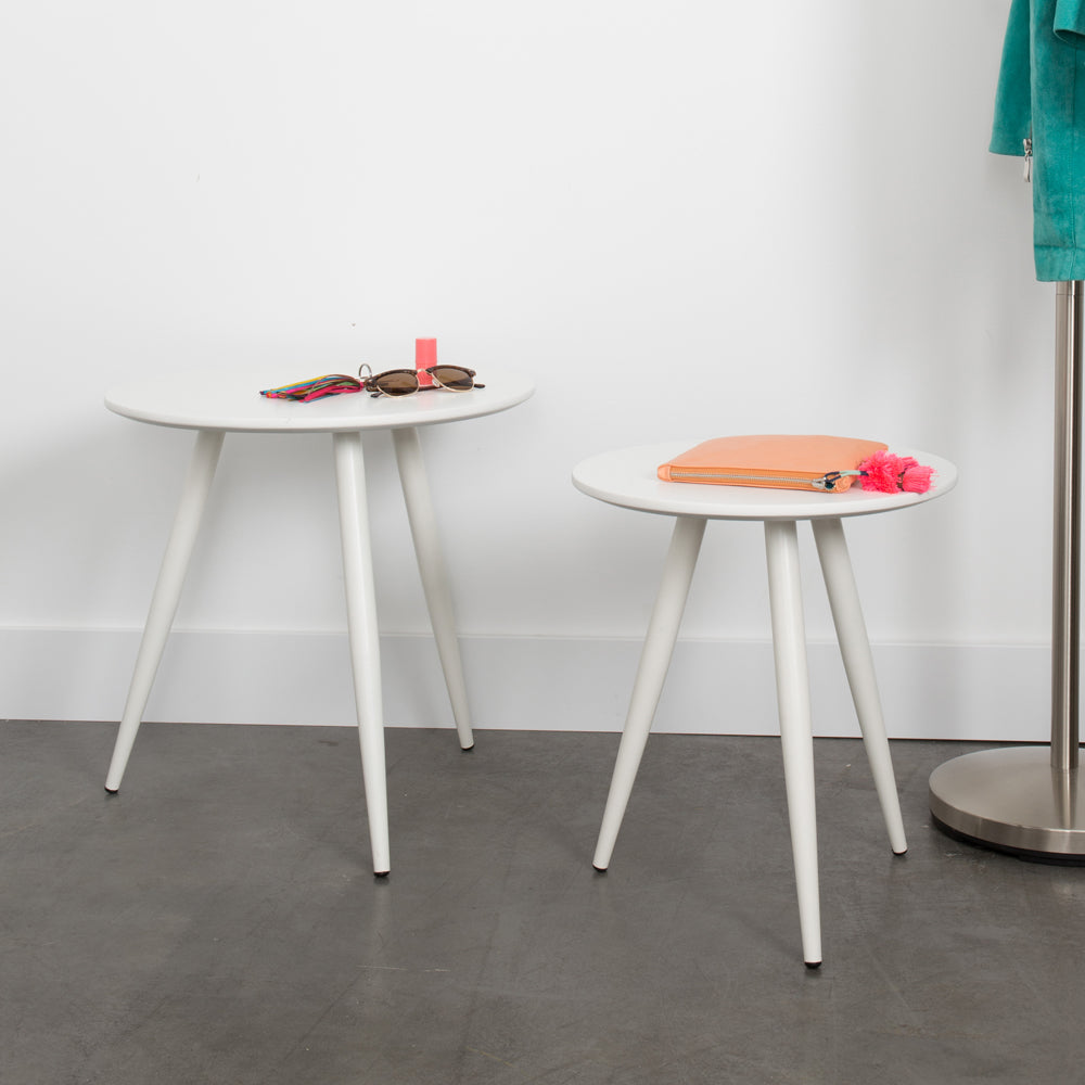 Product photograph of Olivia S Nordic Living Collection - Denby Set Of 2 Side Tables In White from Olivia's.