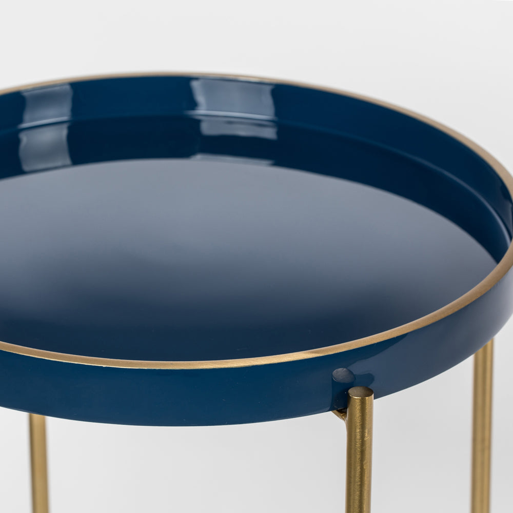Product photograph of Olivia S Nordic Living Collection - Carmen Side Table In Blue from Olivia's.