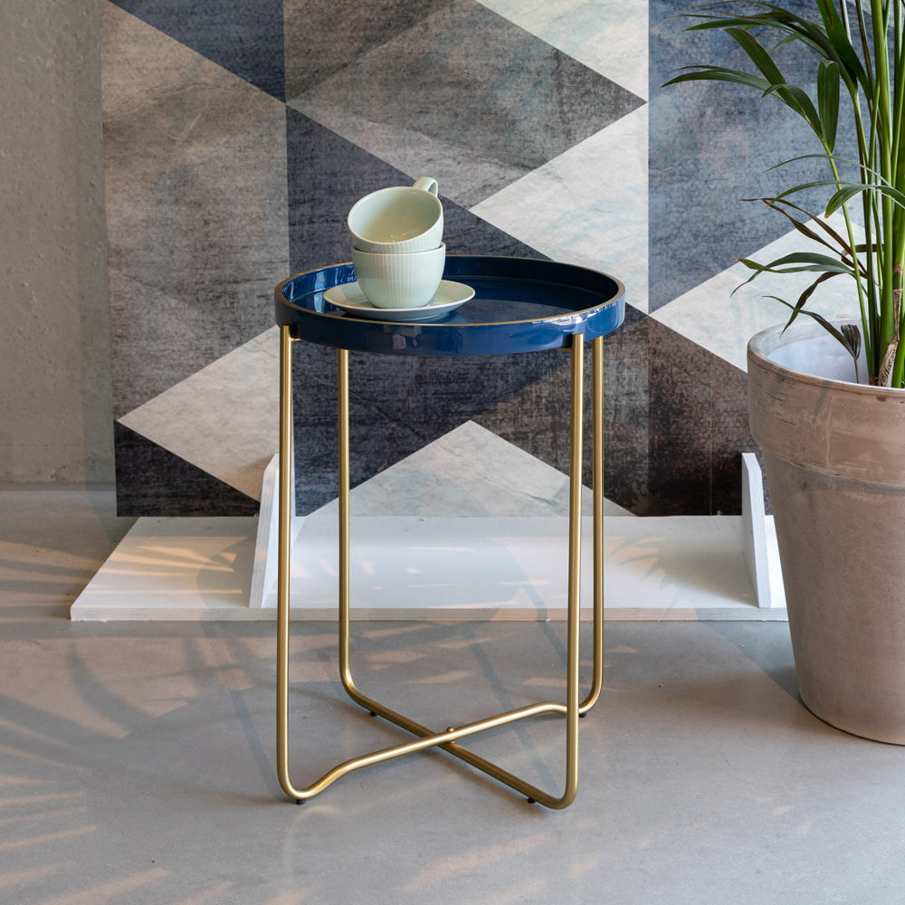 Product photograph of Olivia S Nordic Living Collection - Carmen Side Table In Blue from Olivia's.