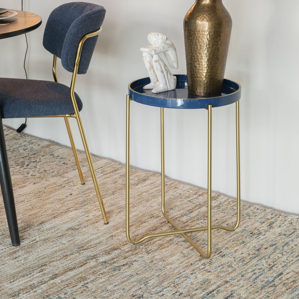 Product photograph of Olivia S Nordic Living Collection - Carmen Side Table In Blue from Olivia's.