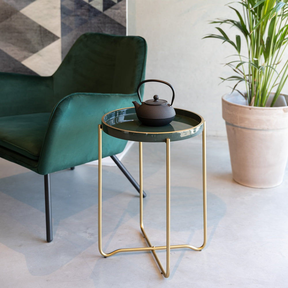 Product photograph of Olivia S Nordic Living Collection - Carmen Side Table In Dark Green from Olivia's.