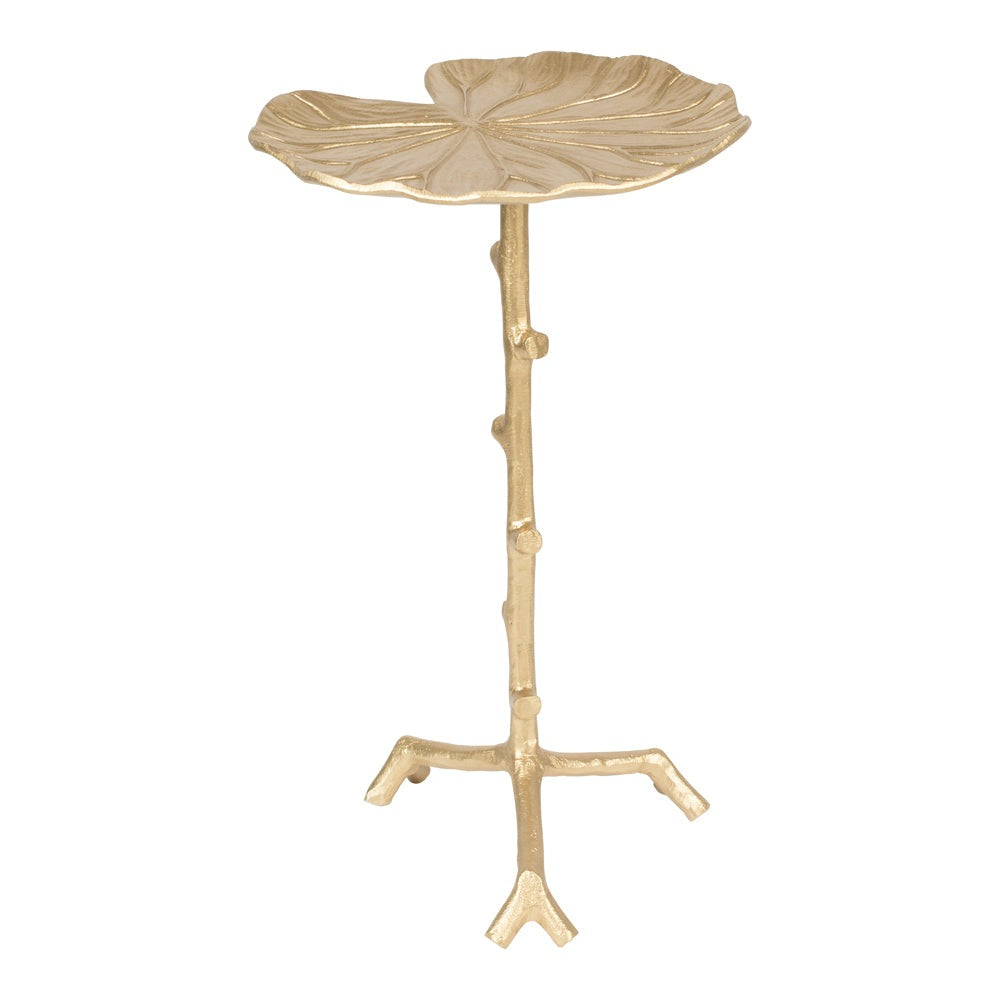 Product photograph of Olivia S Nordic Living Collection - Linne Side Table In Gold from Olivia's