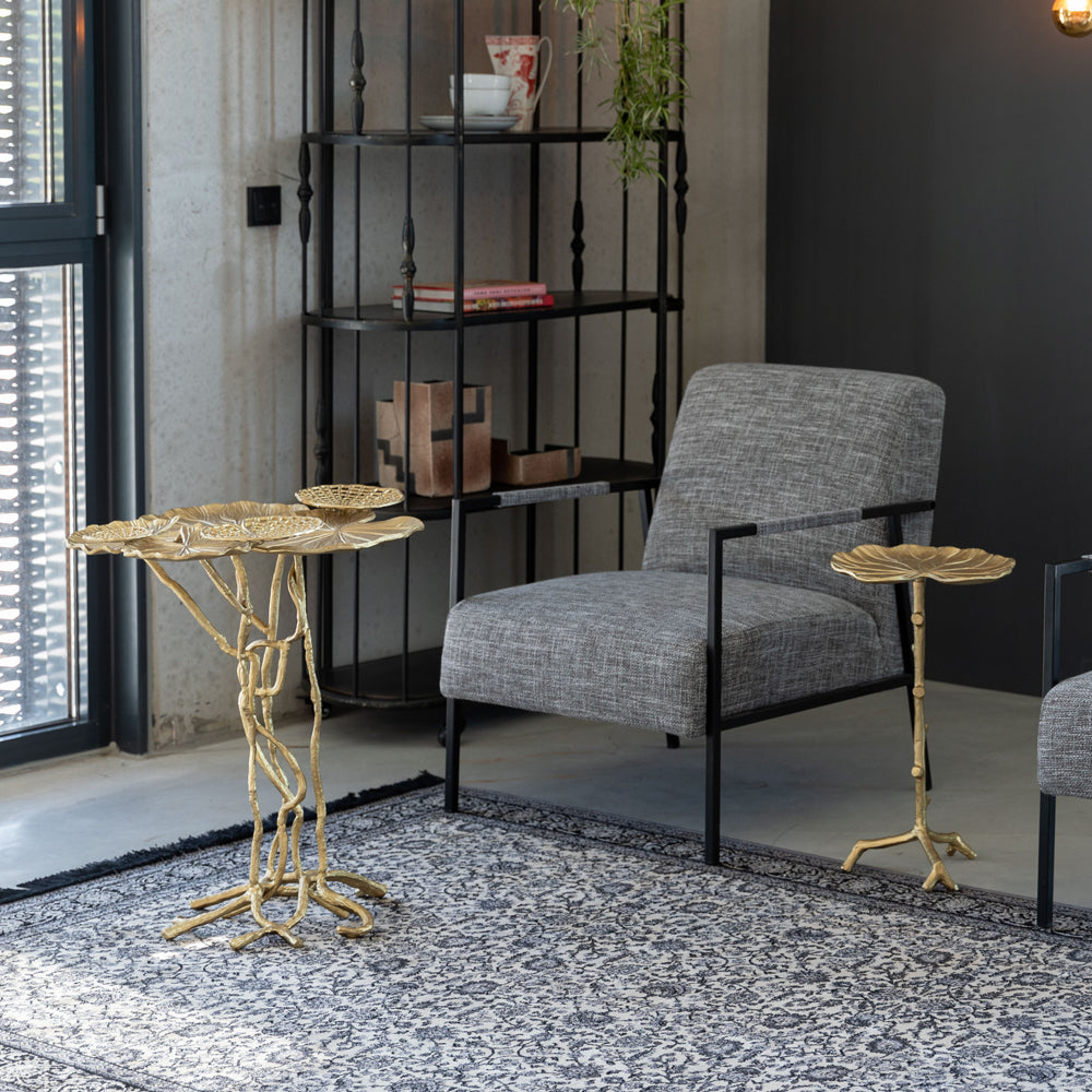 Product photograph of Olivia S Nordic Living Collection - Linne Side Table In Gold from Olivia's.