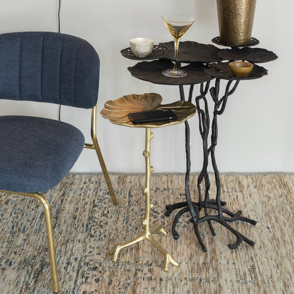 Product photograph of Olivia S Nordic Living Collection - Linne Side Table In Gold from Olivia's.