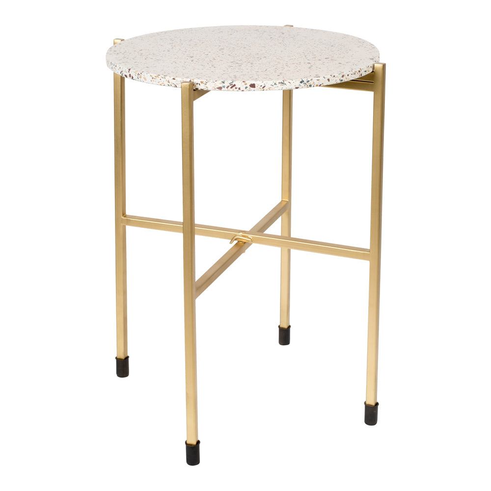 Product photograph of Olivia S Nordic Living Collection - Mason Side Table In Gold from Olivia's