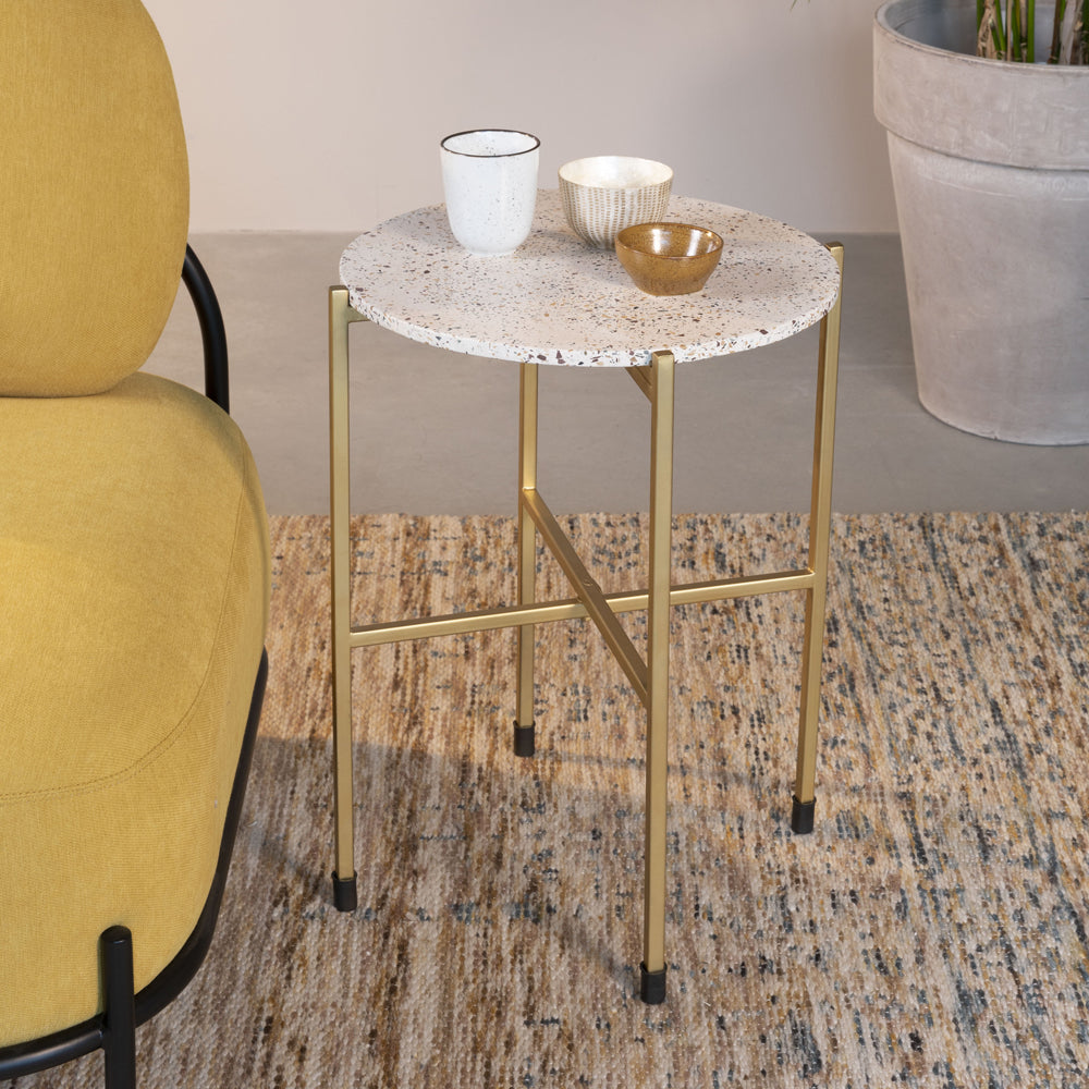 Product photograph of Olivia S Nordic Living Collection - Mason Side Table In Gold from Olivia's.